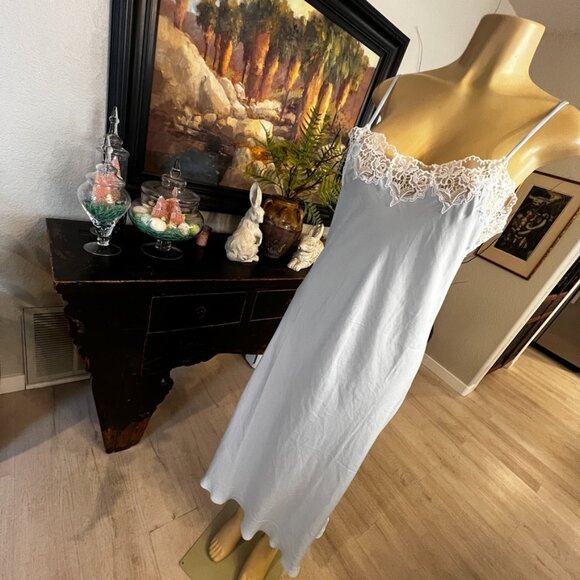 Eileen West Other - EILEEN WEST night gown: soft powder blue in color w/ white cotton lace